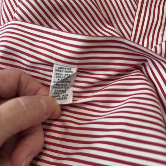 Ralph Lauren Men's Classic Fit Striped Poplin Shirt Red White Size 16/32-33 - Picture 9 of 9